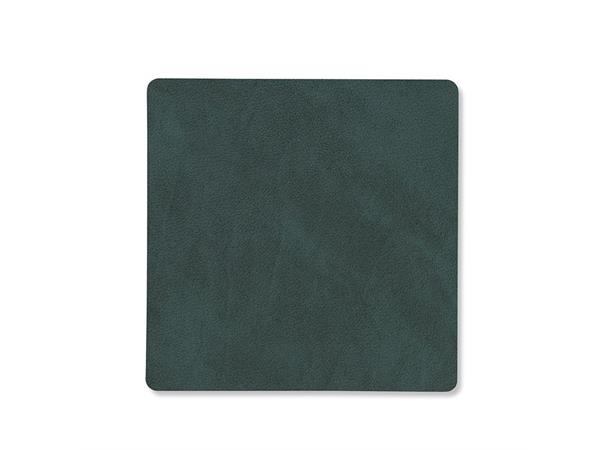 Glassunderlag/Coaster skinn 10x10cm DG Dark Green - 80% resirkulert skinn
