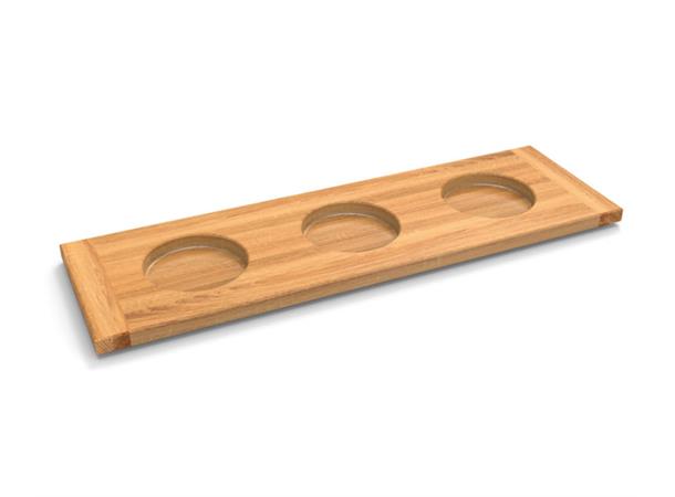 FLOW podie til 3stk karafler GN2/4 EIK L:530mm B:162,5mm H:20mm