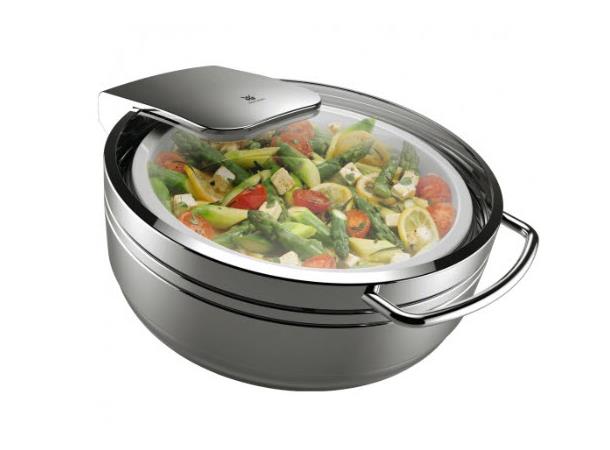 WMF Hot&Fresh Chafing Dish BASIC rund Alle varmekilder. Med vippelokk i glass