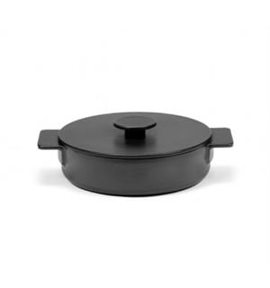 **SURFACE kjele støpejern 23cm/1,7L,sort Lav modell - Inkludert lokk 