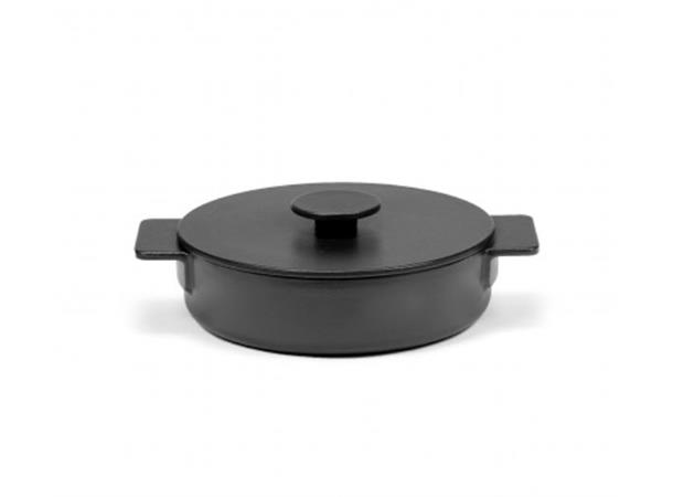 **SURFACE kjele støpejern 23cm/1,7L,sort Lav modell - Inkludert lokk