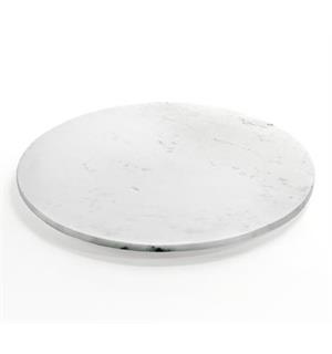 Serveringsfat i marmor Ø:400mm hvit Med nydelig marmorering 
