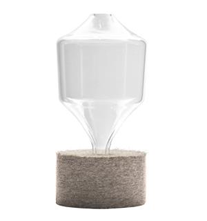 Vase i glass og filt m/smal åpning 