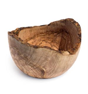 Rustic bolle i oliventre, Ø:240mm Serveringbolle i oliventre H 185mm 