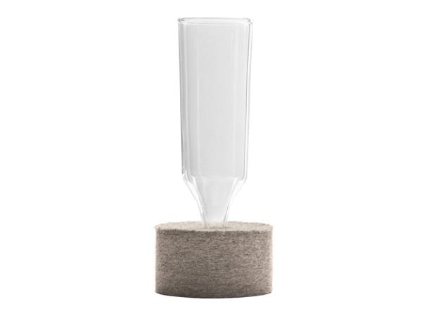 Vase i glass og filt, smal modell