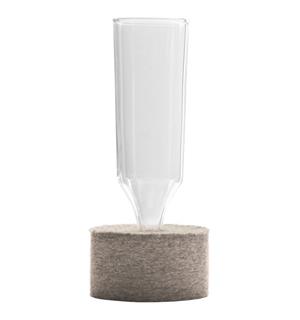 Vase i glass og filt, smal modell 