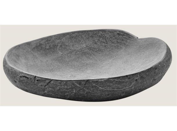 Granittrede/flat skål i naturstein L:160mm B:125mm H:25-40mm