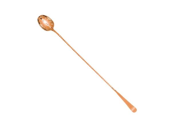 Barskje med perf skje, L 345mm Kobber Lagd i 18/8 stål