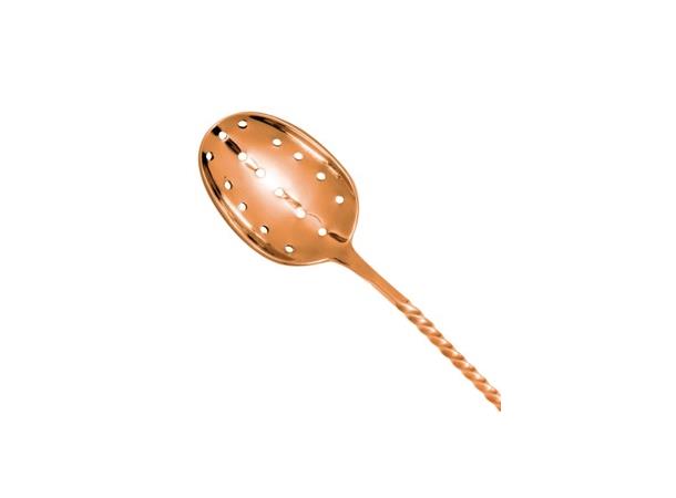 Barskje med perf skje, L 345mm Kobber Lagd i 18/8 stål