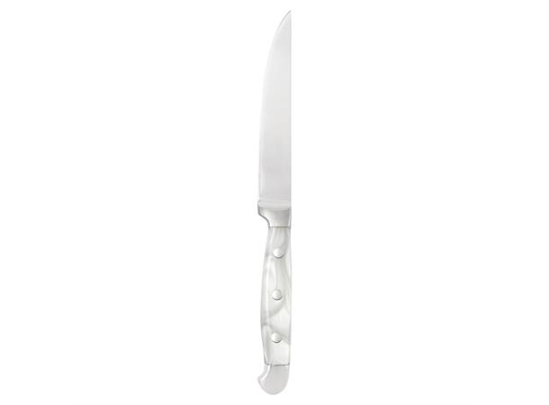 Biffkniv Pearl Grey glatt egg, akryl L:24cm - Tåler maskinvask
