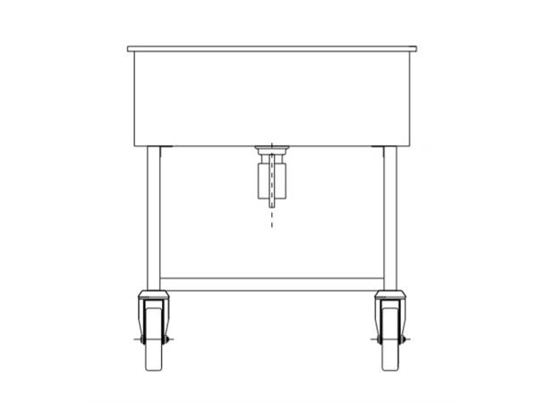 Bløtevogn RF H:550 Yttermål 580x580mm. Kar D:200mm