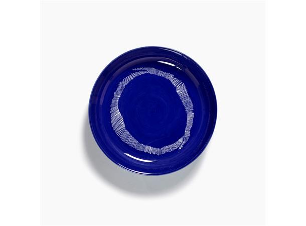 FEAST tallerken halvdyp Ø:220/H:40mm Dekor: Dark Blue Stripes White