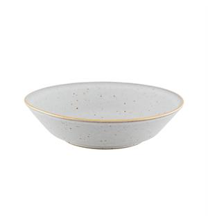 GOLD STONE pastatallerken Ø:250mm, hvit Steingods med håndmalt gullkant 