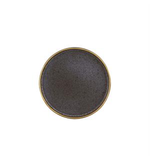 GOLD STONE tallerken coupe Ø:180mm, brun Steingods med håndmalt gullkant 