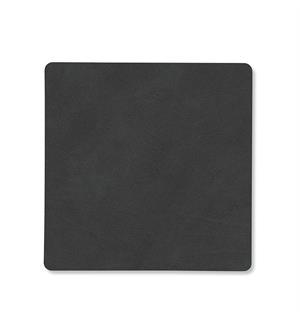 Glassunderlag/Coaster skinn 10x10cm Sort Sort - 80% resirkulert skinn 