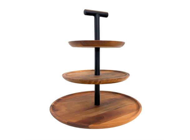 Kakefat 3 nivåer, Shiva Valnøtt tre - næringsmiddelgodkjent