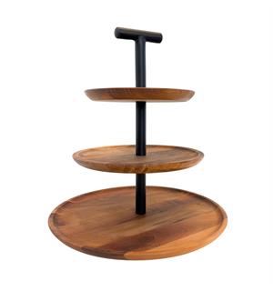 Kakefat 3 nivåer, Shiva Valnøtt tre - næringsmiddelgodkjent 