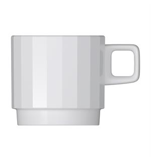 Kopp stablebar 25cl EDGE, Hvit Ø:78/H:75mm - Høybrent porselen 