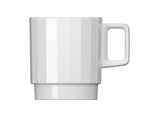 Krus stablebart 30cl EDGE, Hvit Ø:78/H:93mm - Høybrent porselen