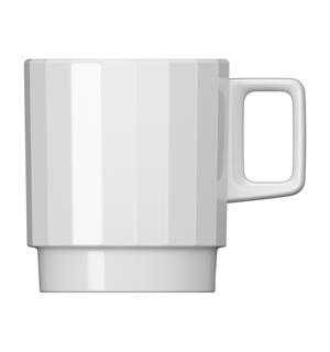 Krus stablebart 30cl EDGE, Hvit Ø:78/H:93mm - Høybrent porselen 