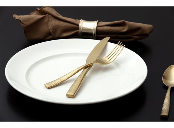 LUCCA FACET GOLD forettsskje L:184mm I hamret rustfritt stål - matt gull