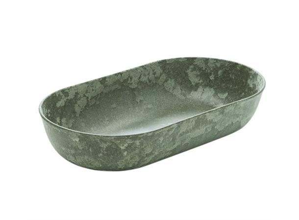 LUUPS ovalt fat i trefiber/plast, grønn L:35x19cm/H:7cm - Egnet til buffet