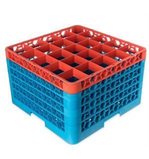 Oppvaskkurv OptiClean 25-roms/H:282mm Maks diameter glass 8,8cm - ORANGE 