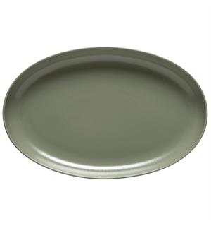 PACIFICA oval coup fat L:41cm Grønn L:41cm B:26cm H:4,5cm - Robust steingods 