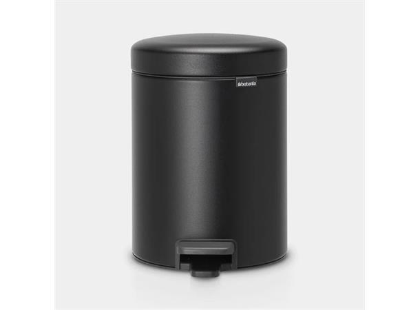 Pedalbøtte 5ltr Brabantia, Matt sort