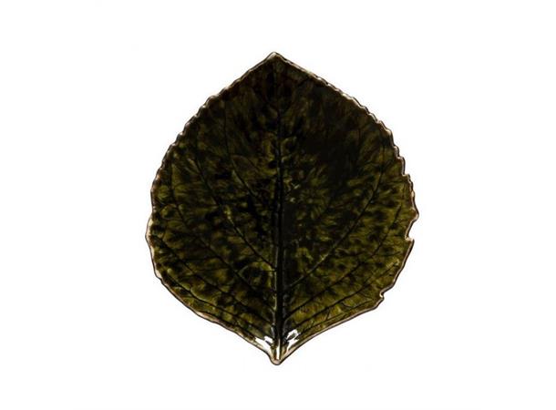 RIVIERA Hydrangea blad L:170mm B:150mm Steingods - Dyp grønn