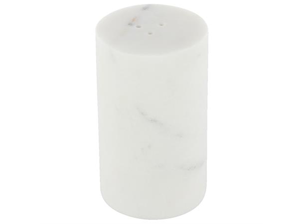 Saltbøsse marmor "Sylinder" hvit Ø:4,5cm/H:8cm