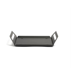 Serveringsbrett C 270x285x69mm, sort I aluminium - m/håndtak kortside 