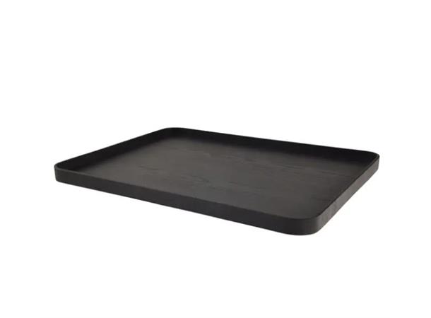 Serveringsbrett i tre/finér 60x46, sort Serveringsfat - Med antislip overflate