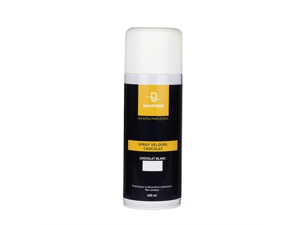 Spray til matdekor- HVIT SJOKOLADE I hendig sprayflaske, Netto 400ml