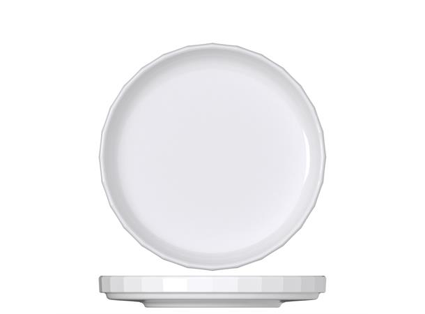 Tallerken rett kant Ø:15cm EDGE, Hvit Høybrent porselen