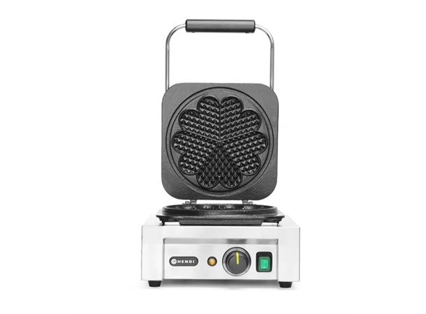 Vaffeljern 5 Hjerter 2200W i rustfri utførelse