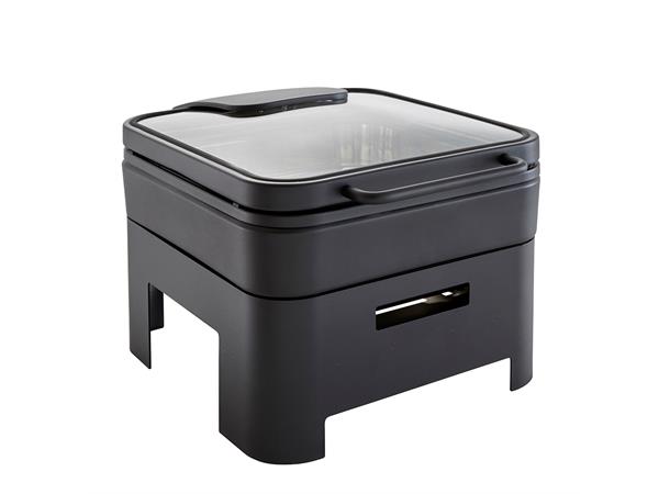 WMF Hot&Fresh Chafing Dish BASIC2/3 Sort Alle varmekilder. Med vippelokk i glass