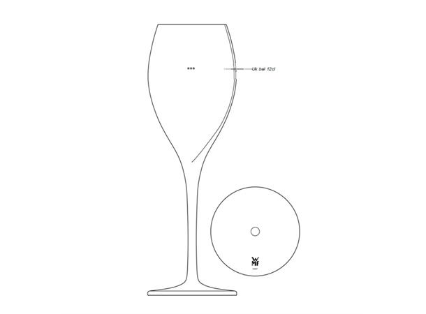 WMF SMART Champagneglass 21cl Ø:68mm H:205mm - Med markering *** ved 12 cl