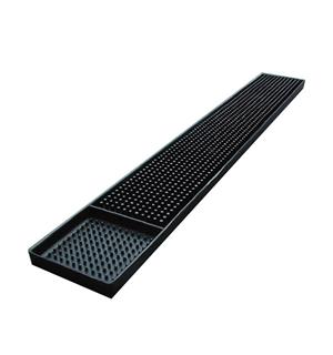 Barmatte sort gummi med god drenering L:600mm B:82mm 