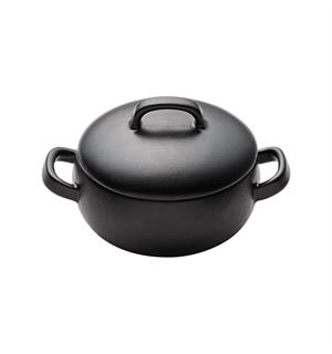 COCOTTE COSY m/lokk Ø:150mm SORT Sort stengods 