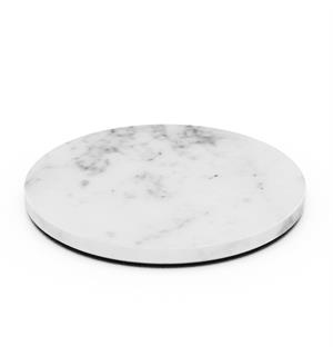 CRASTER TILT rundt fat i marmor, Hvit Ø:320mm H:25mm 