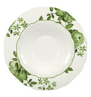 FLORAL CHARM dyp tallerken m/fane Ø:28cm Grønn - Noble China 