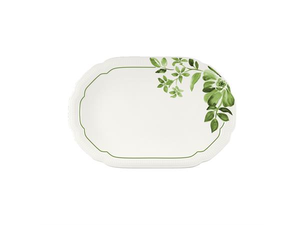 FLORAL CHARM tallerken oval 24x16cm Grønn - Noble China