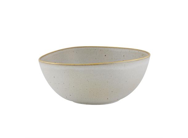 GOLD STONE salatbolle Ø:260mm, hvit Steingods med håndmalt gullkant
