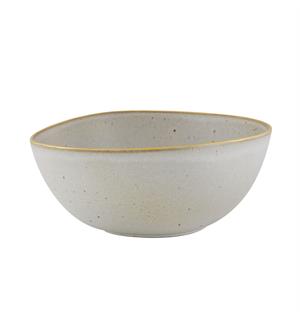 GOLD STONE salatbolle Ø:260mm, hvit Steingods med håndmalt gullkant 