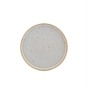 GOLD STONE tallerken coupe Ø:180mm, hvit Steingods med håndmalt gullkant 