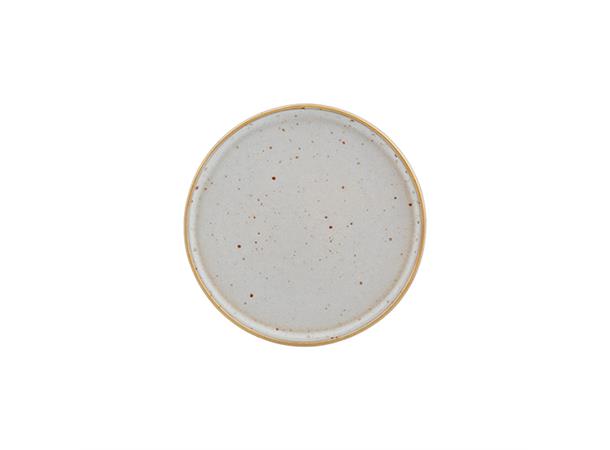 GOLD STONE tallerken coupe Ø:180mm, hvit Steingods med håndmalt gullkant