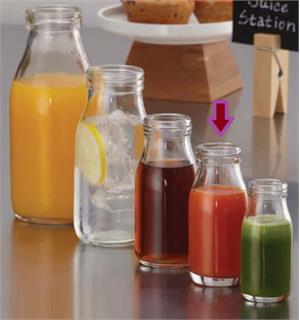 Glassflaske 18cl Ø:50mm H:127mm Flott til juiceshot/smoothie ol. 
