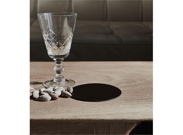 Glassunderlag/coaster rund skinn Ø:100mm Skinn Bull Black