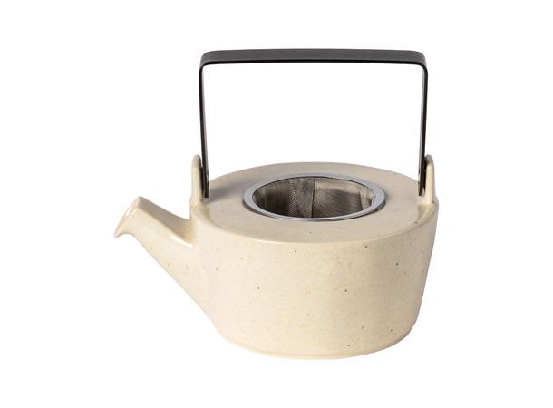 LAGOA tekanne M/filter 0,6ltr Steingods - Hvit
